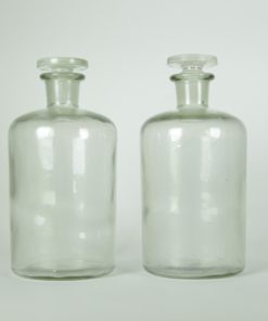 Apothekersflessen met smalle hals - inhoud: 1 liter glas - set van 2