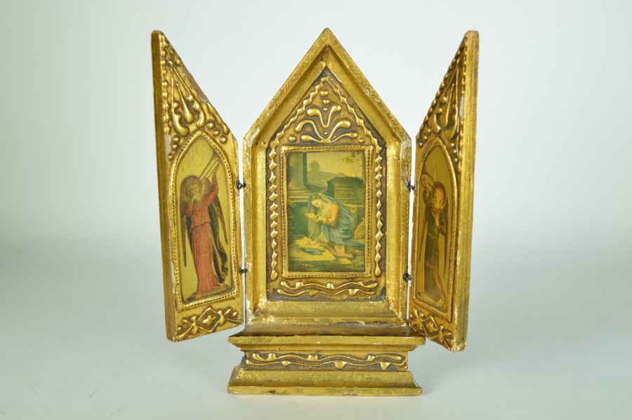 Drieluik Huisaltaar - Geboorte van Jezus - hout