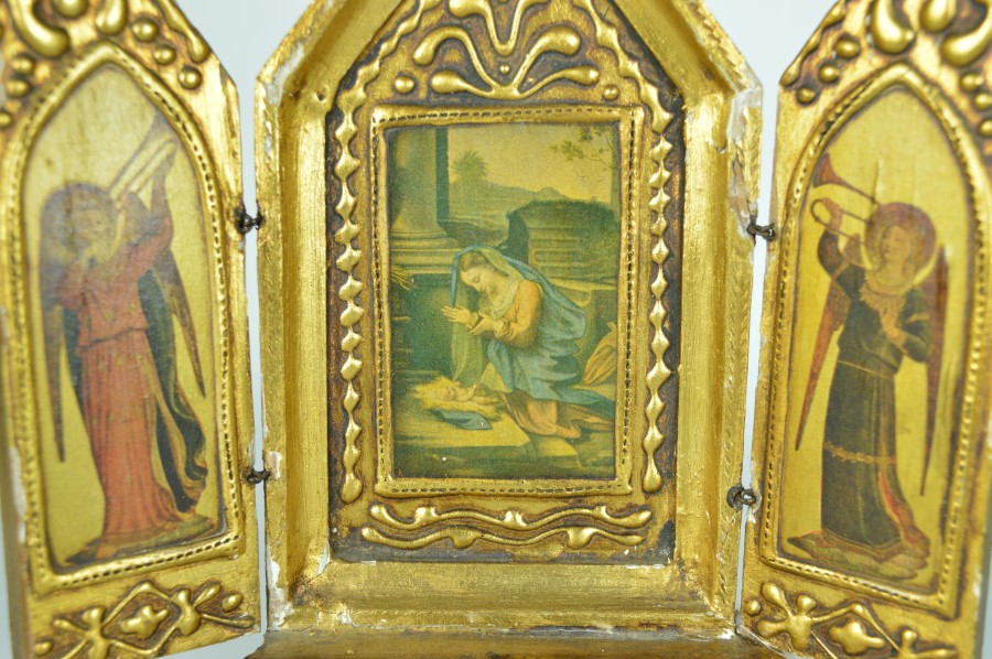 Drieluik Huisaltaar - Geboorte van Jezus - hout