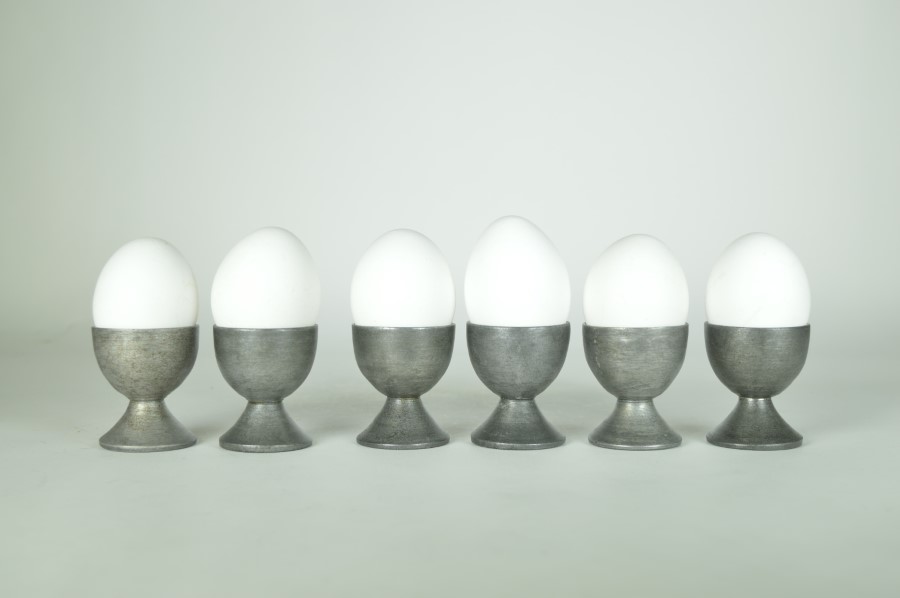 Eierdopjes van tin - set van 6