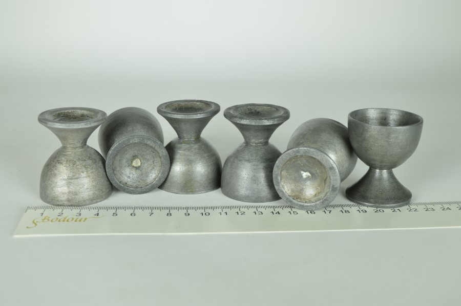 Eierdopjes van tin - set van 6