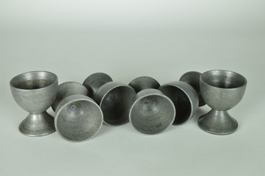 Eierdopjes van tin - set van 6