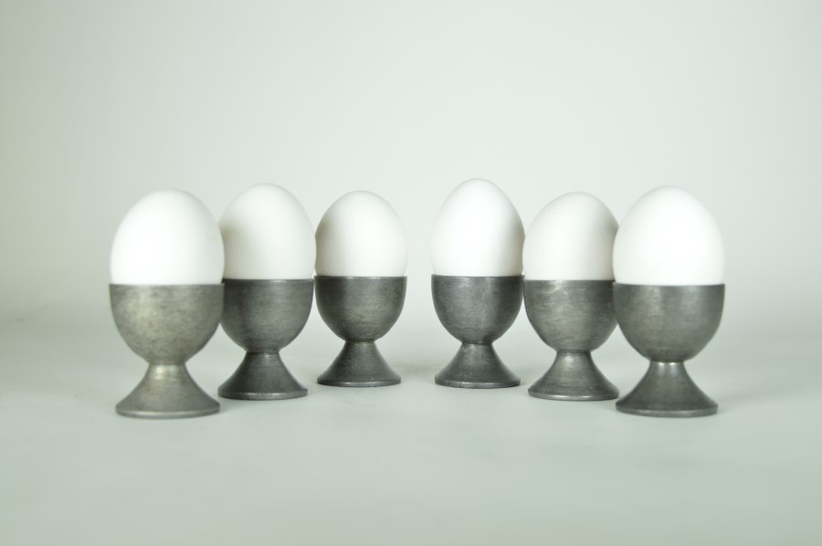 Eierdopjes van tin - set van 6