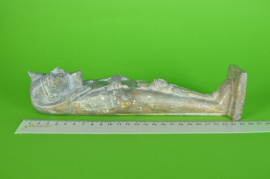 Egyptische Farao grijsgroen speksteen