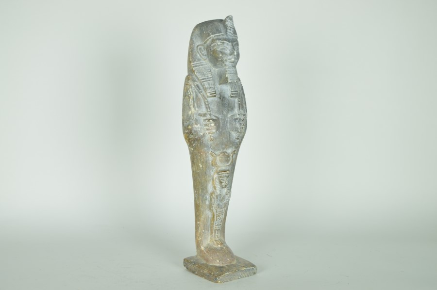 Egyptische Farao grijsgroen speksteen