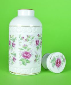 Flacon met bloemen - porselein en kurk