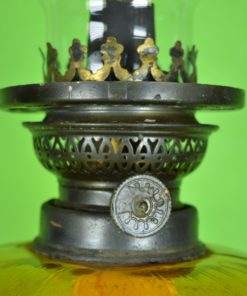 Olielamp tin en amberkleurig glas - Louis Borgsteijn