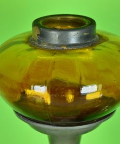 Olielamp tin en amberkleurig glas - Louis Borgsteijn