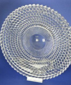 Platte schotel kristal met 3D blokken patroon
