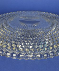 Platte schotel kristal met 3D blokken patroon
