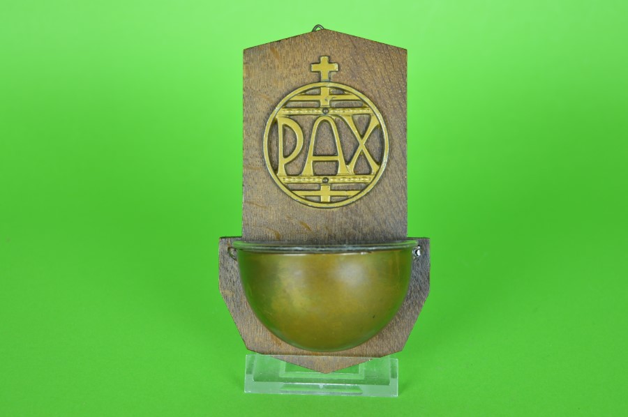 Wijwaterbakje PAX - hout en koper