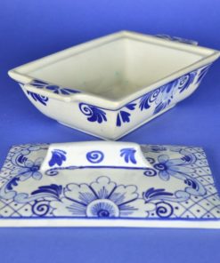 Botervloot Iris Delft Holland S - Antiek Blauw op wit aardewerk