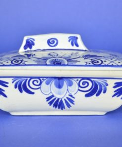 Botervloot Iris Delft Holland S - Antiek Blauw op wit aardewerk