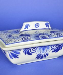 Botervloot Iris Delft Holland S - Antiek Blauw op wit aardewerk