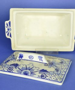 Botervloot Iris Delft Holland S - Antiek Blauw op wit aardewerk