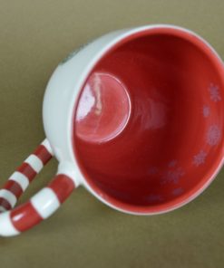 Starbucks mok Holiday Collection 2010 groene sirene wit, rood en paarse sneeuwvlokken