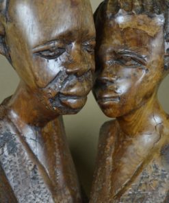 Hoofden Afrikaanse man en vrouw antiek - Tropisch hardhout