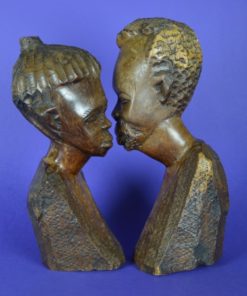 Hoofden Afrikaanse man en vrouw antiek - Tropisch hardhout