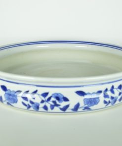Onderschotel bloempot / plantenbak groot - blauw op wit porselein