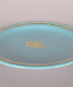 Wandbord parel en oester lichtblauw keramiek