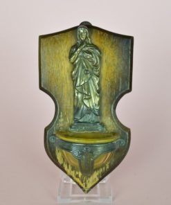 Wijwaterbakje Jezus - hout, metaal, glas