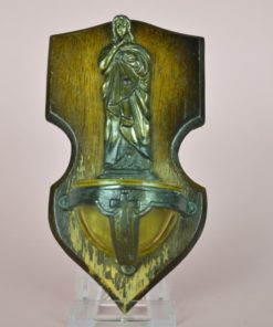 Wijwaterbakje Jezus - hout, metaal, glas