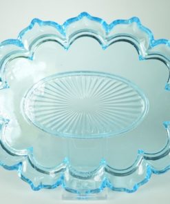 Dienblad turquoise glas