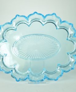 Dienblad turquoise glas