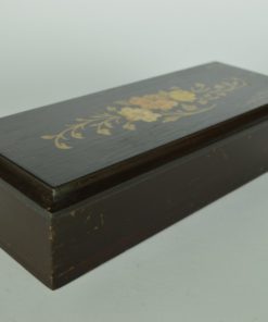 Doos bloemen - hand ingelegd mahonie hout