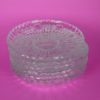 Schoteltjes - ovaal medaillon kleurloos glas - set van 6