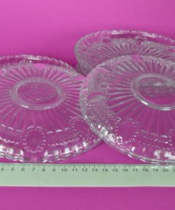 Schoteltjes - ovaal medaillon kleurloos glas - set van 6