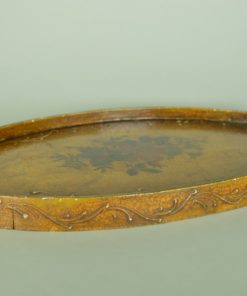 Dienblad cognac kleurig met bloemen - hout