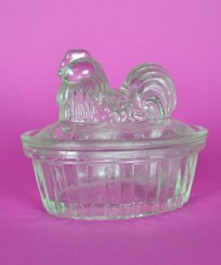 Kip op nest - kleurloos glas