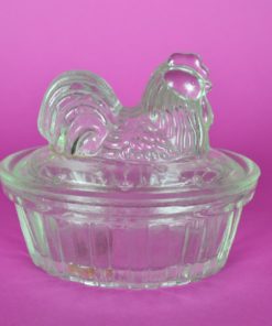 Kip op nest - kleurloos glas