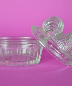 Kip op nest - kleurloos glas