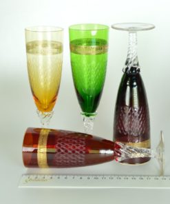 Gekleurde gegraveerde Champagneglazen - set van 4