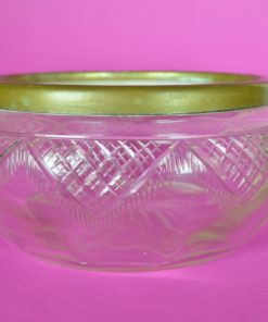 Fruitschaal - glas en rand van koper