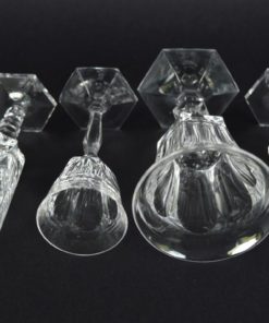 Glazen kristal op zeskantige voet - set van 4