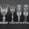 Glazen kristal op zeskantige voet - set van 4