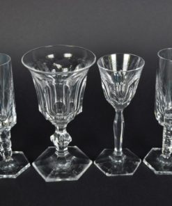 Glazen kristal op zeskantige voet - set van 4
